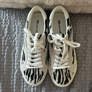 Madewell Black and White Animal Print Sneakers